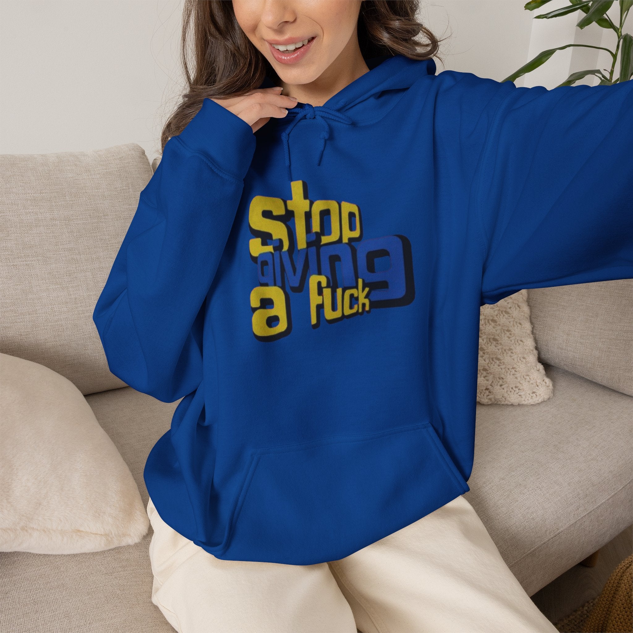 Hoodie — "Stop Giving a F*ck" Bold Retro Graphic Hoodie