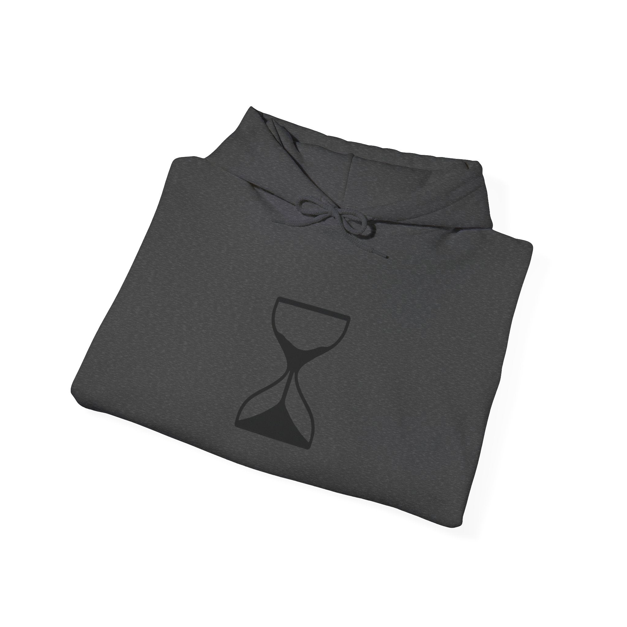 Hourglass Minimalist Hoodie — Simple Time Symbol Pullover