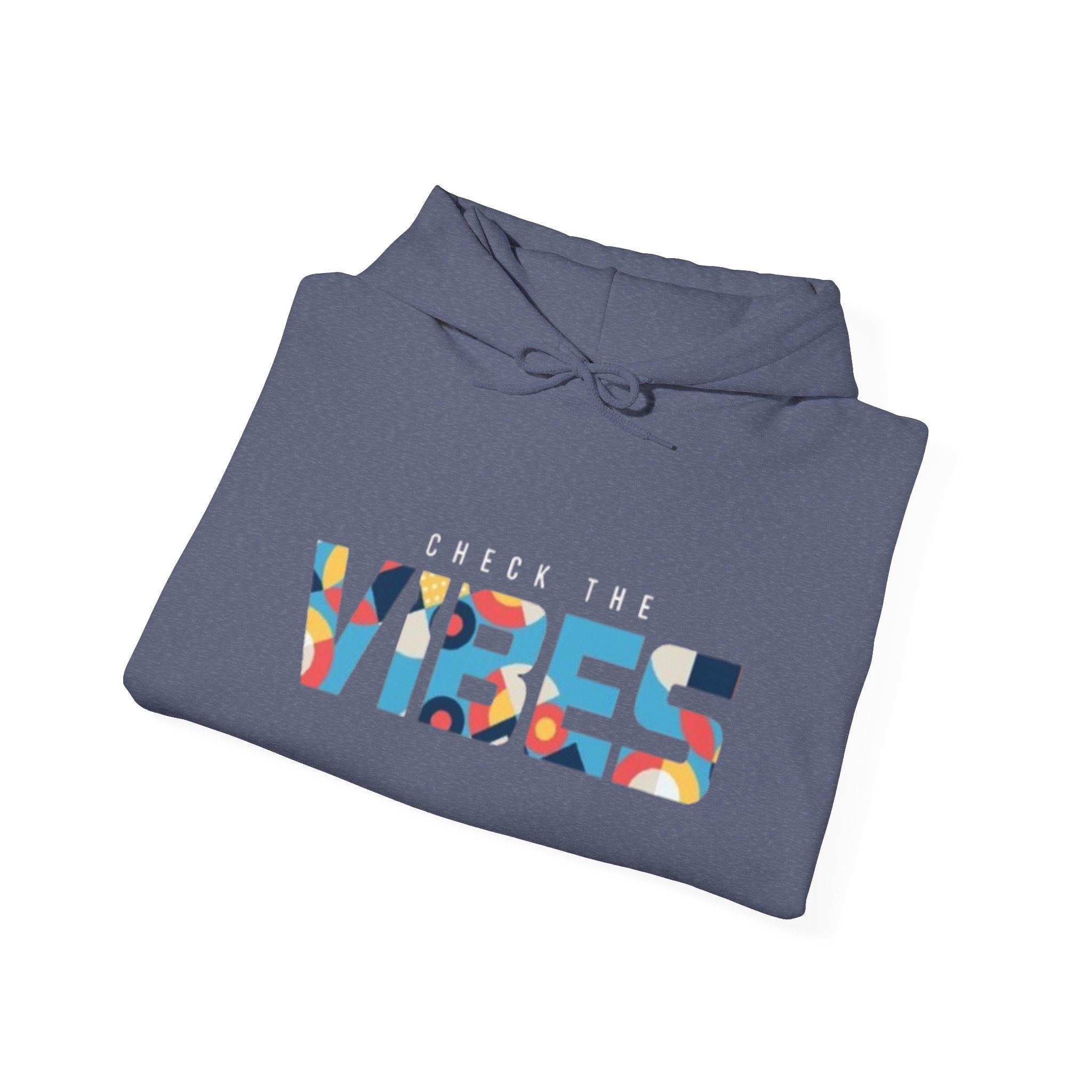 Check The Vibes Hoodie – Colorful Retro Graphic Pullover