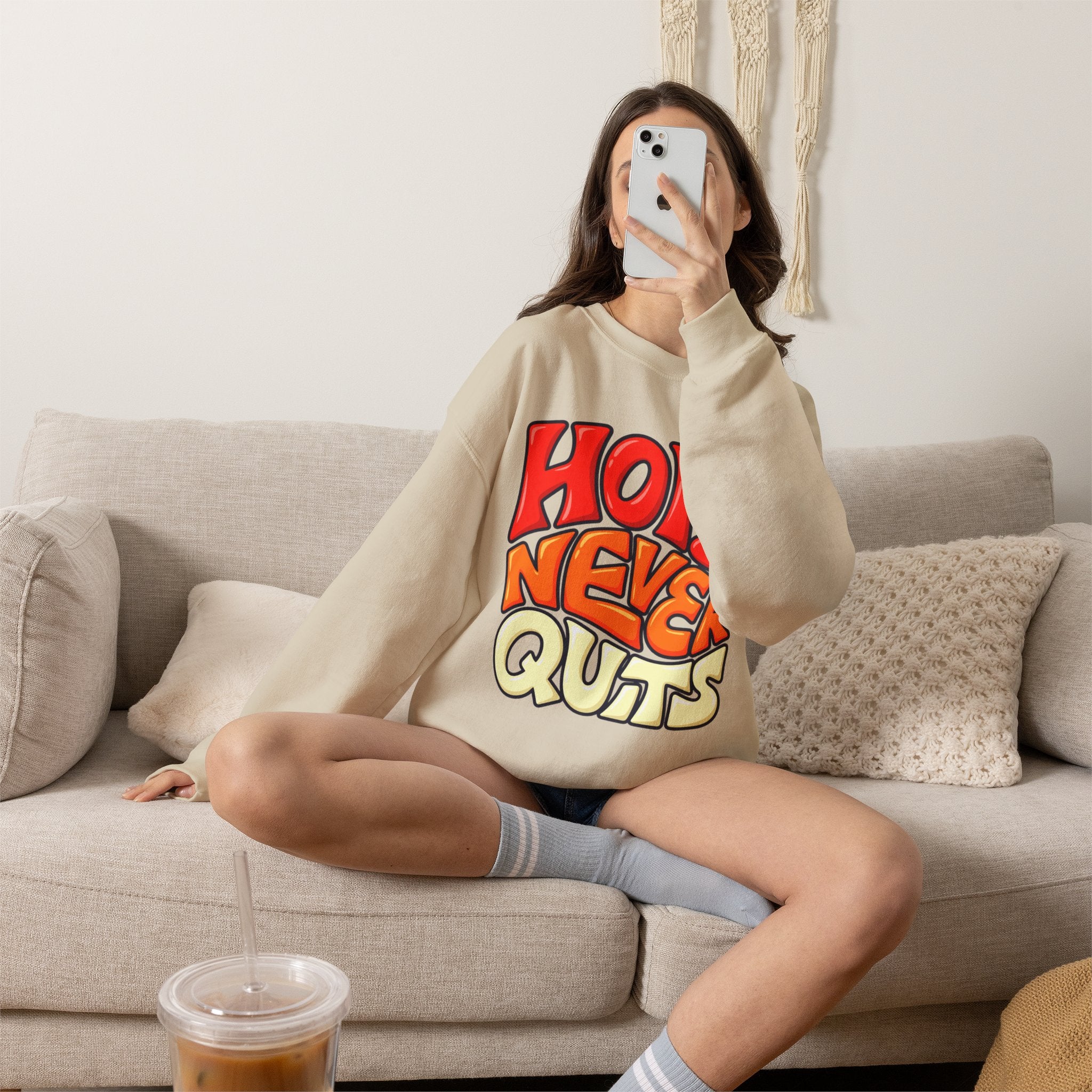 Hope Never Quits Crewneck Sweatshirt