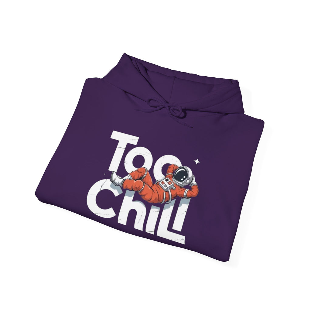 Too Chill Astronaut Hoodie — Retro Space Graphic Pullover