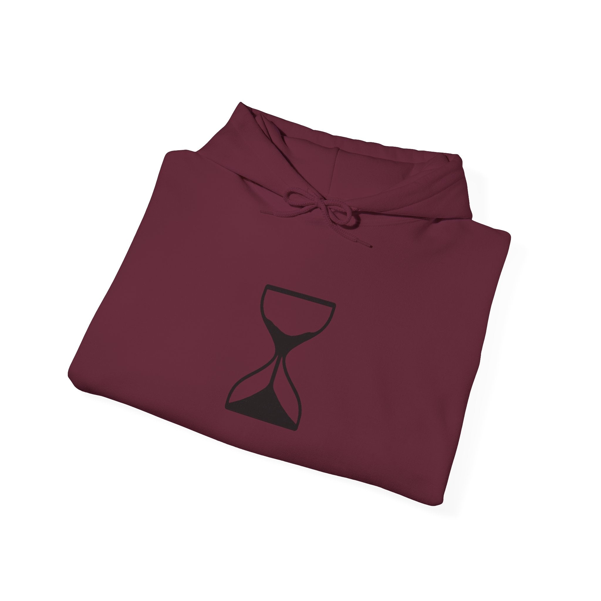 Hourglass Minimalist Hoodie — Simple Time Symbol Pullover