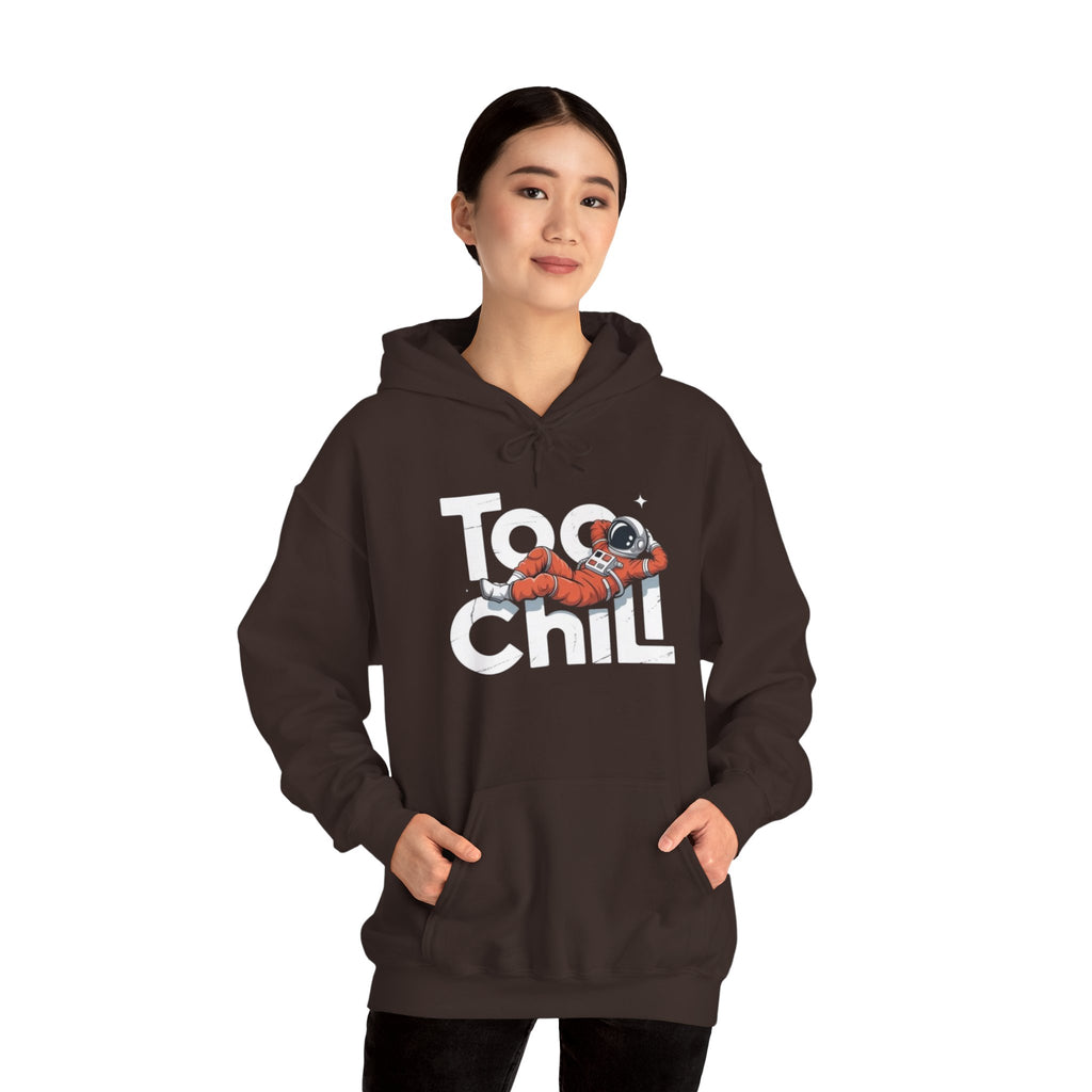 Too Chill Astronaut Hoodie — Retro Space Graphic Pullover