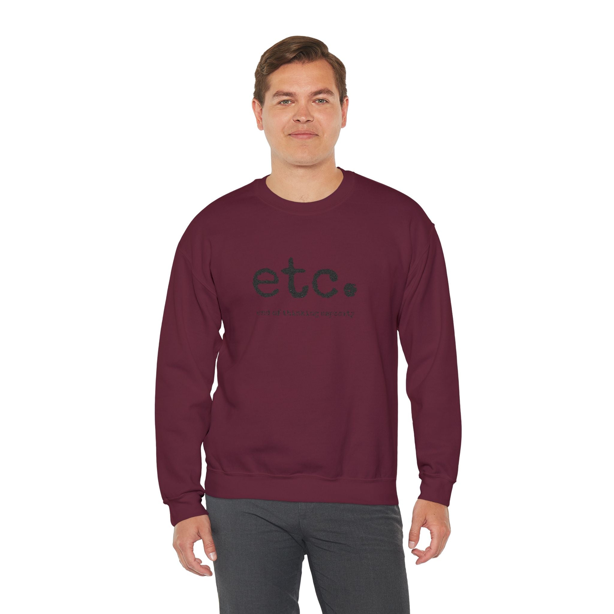Crewneck Sweatshirt – Minimal 'etc.' Script Logo Casual Pullover
