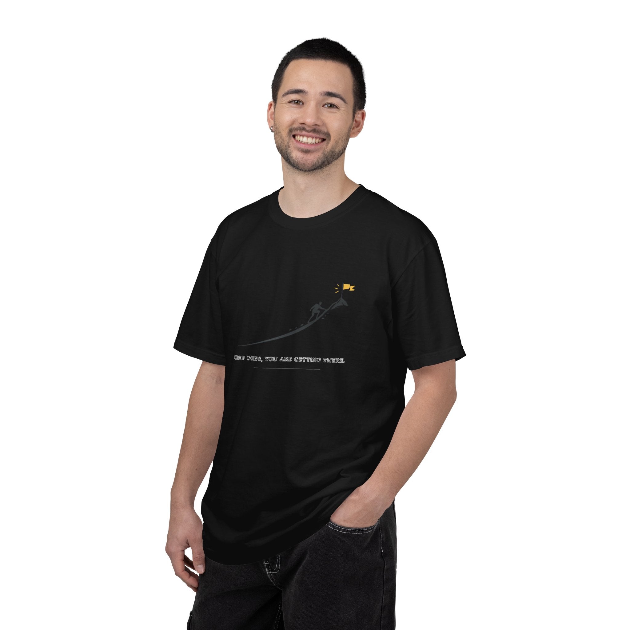 Motivational Climber T-Shirt — "Keep Going, You Are Getting There"
