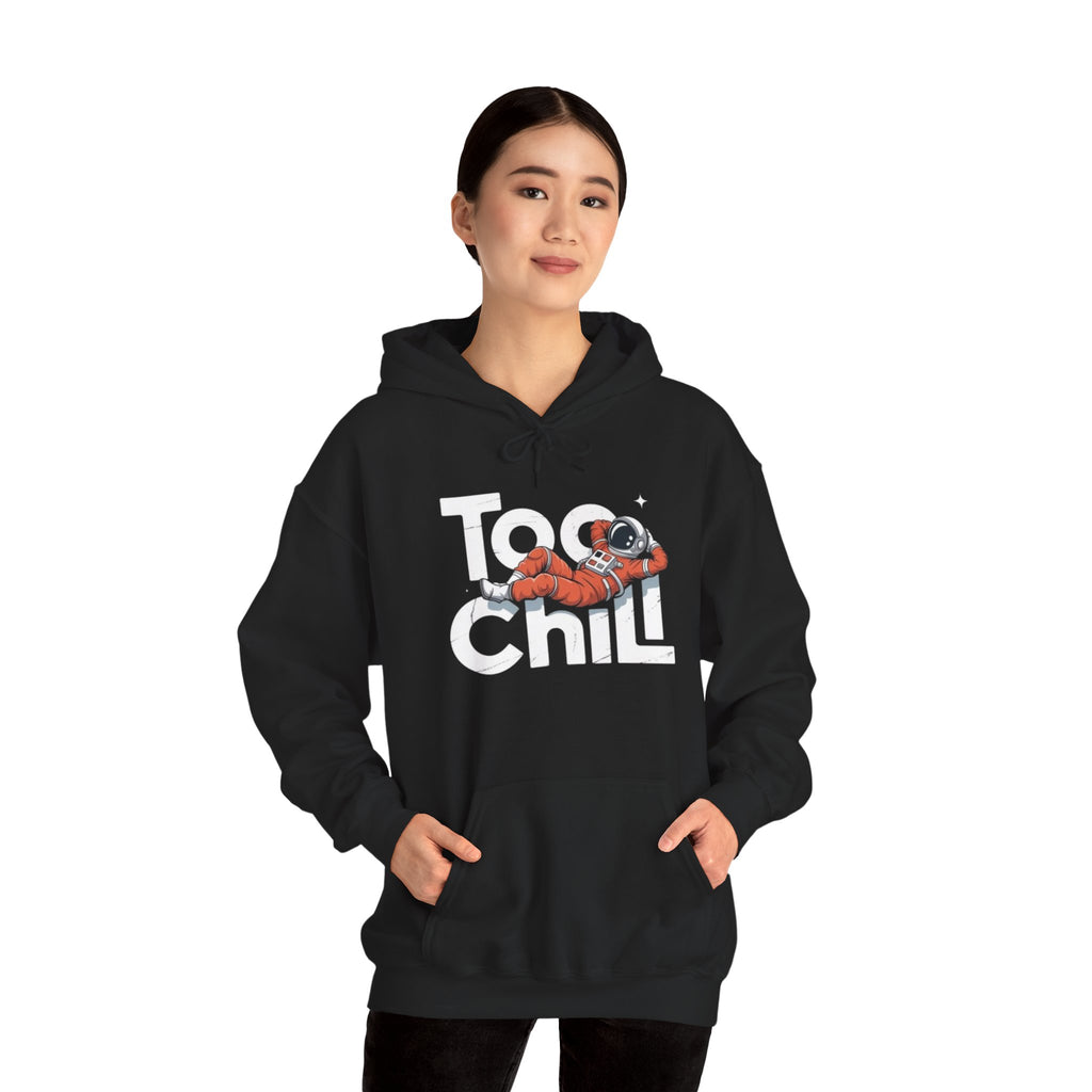 Too Chill Astronaut Hoodie — Retro Space Graphic Pullover