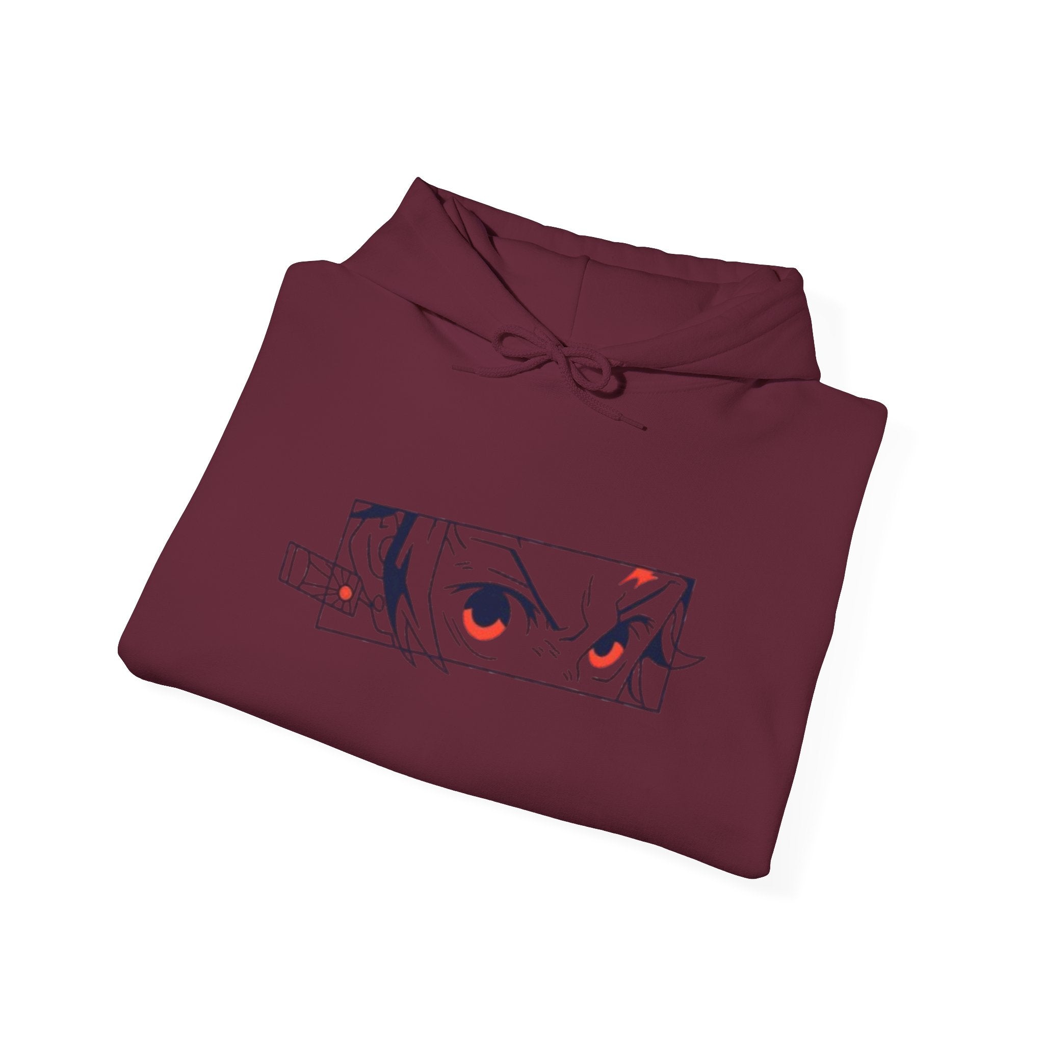 Anime Eyes Hoodie — Minimal Red & Black Manga Gaze Sweatshirt