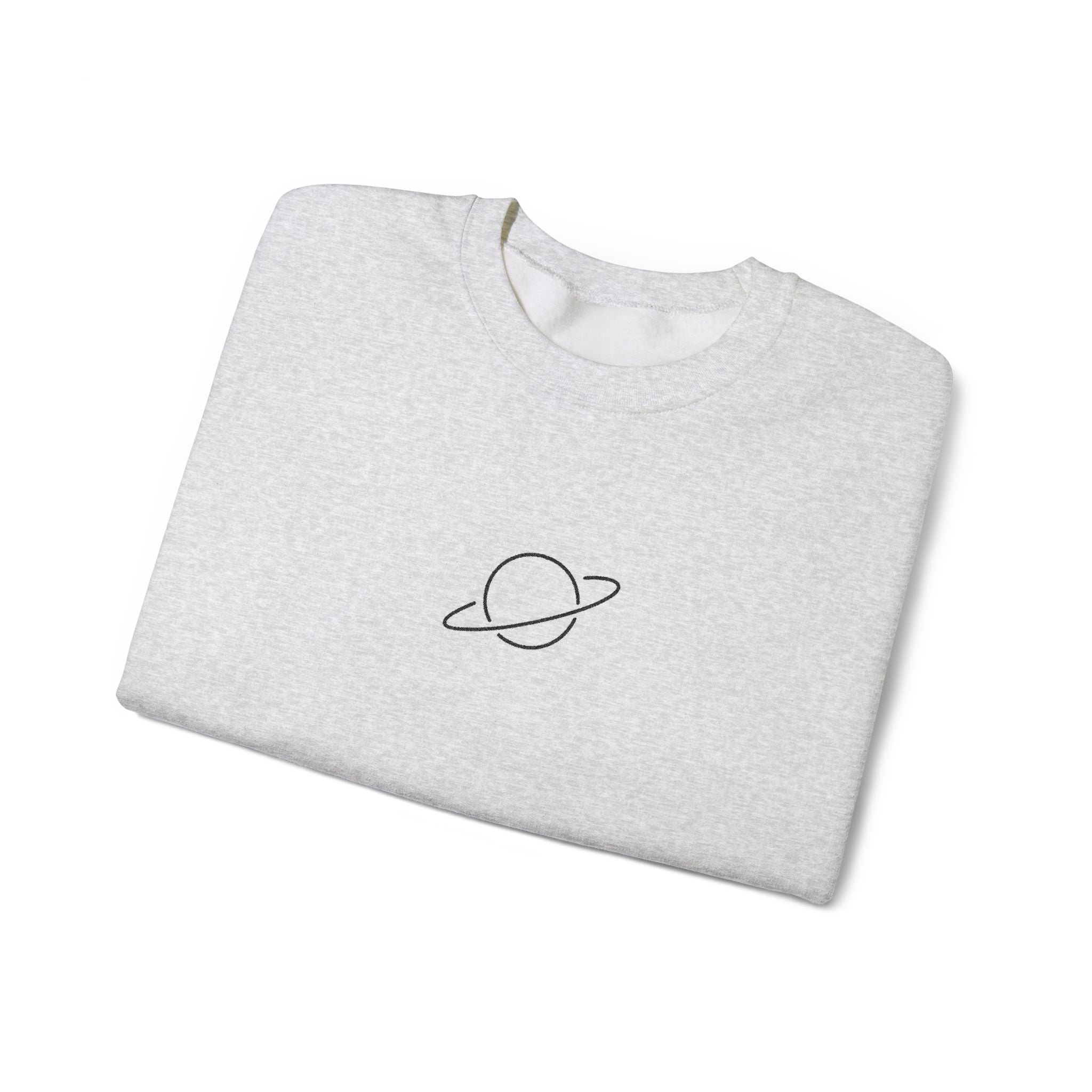 Minimal Planet Crewneck Sweatshirt Embroidered