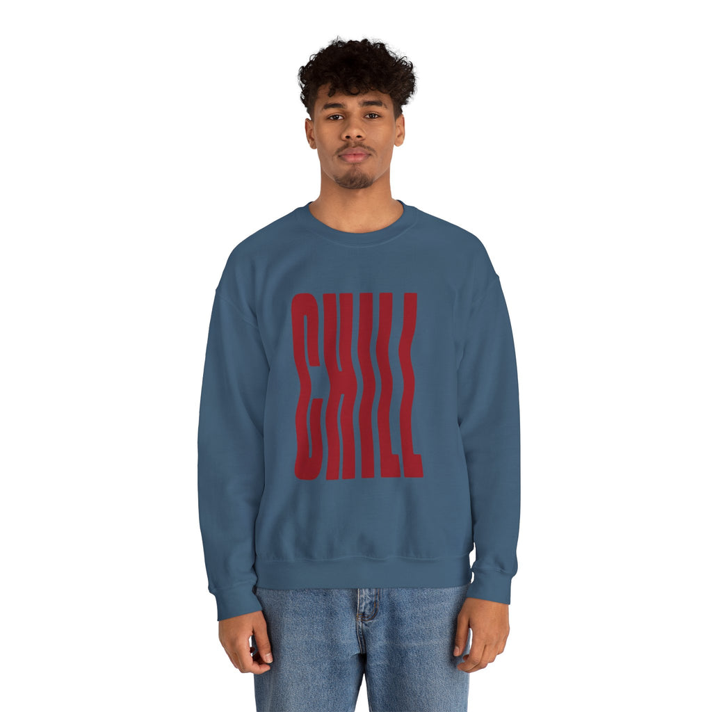 Chill Distorted Text Crewneck Sweatshirt