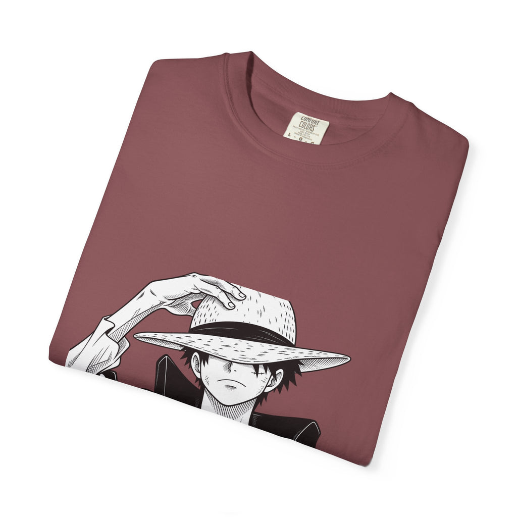Anime Straw Hat Pirate T-Shirt – Minimal Luffy Illustration Tee