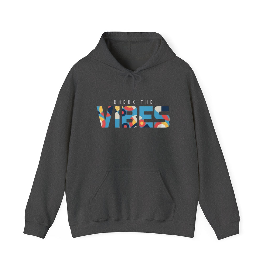 Check The Vibes Hoodie – Colorful Retro Graphic Pullover