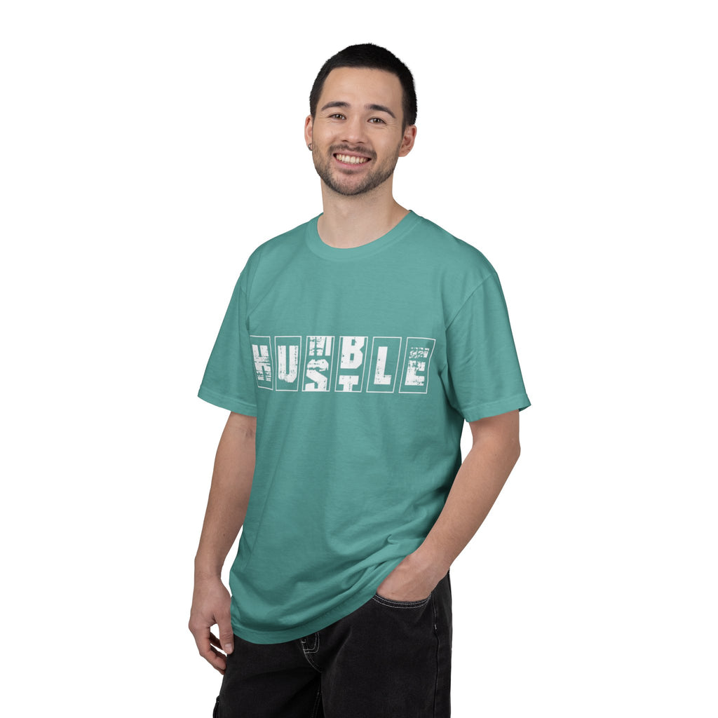 Hustle Block Letter T-Shirt — Vintage Graphic Tee with 'HUSTLE' Design