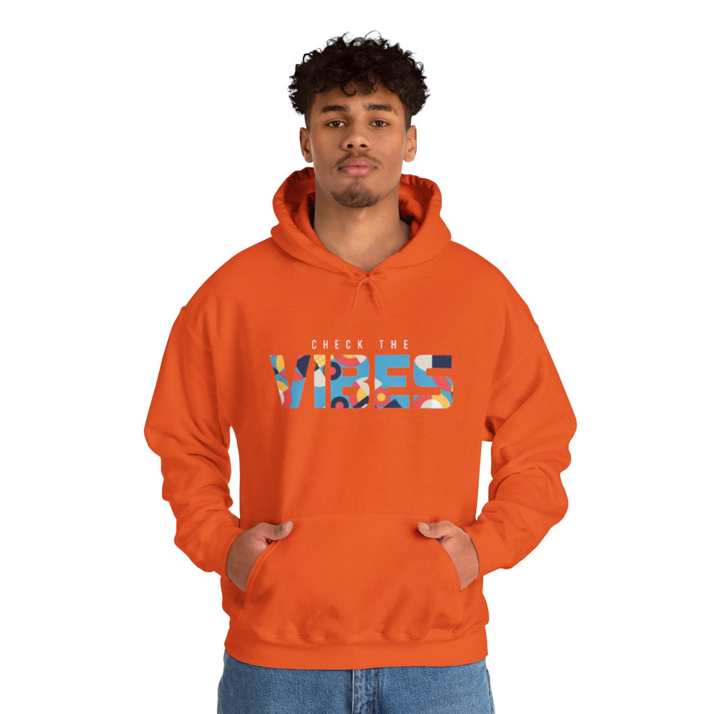 Check The Vibes Hoodie – Colorful Retro Graphic Pullover