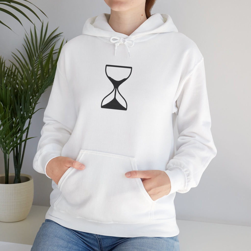 Hourglass Minimalist Hoodie — Simple Time Symbol Pullover