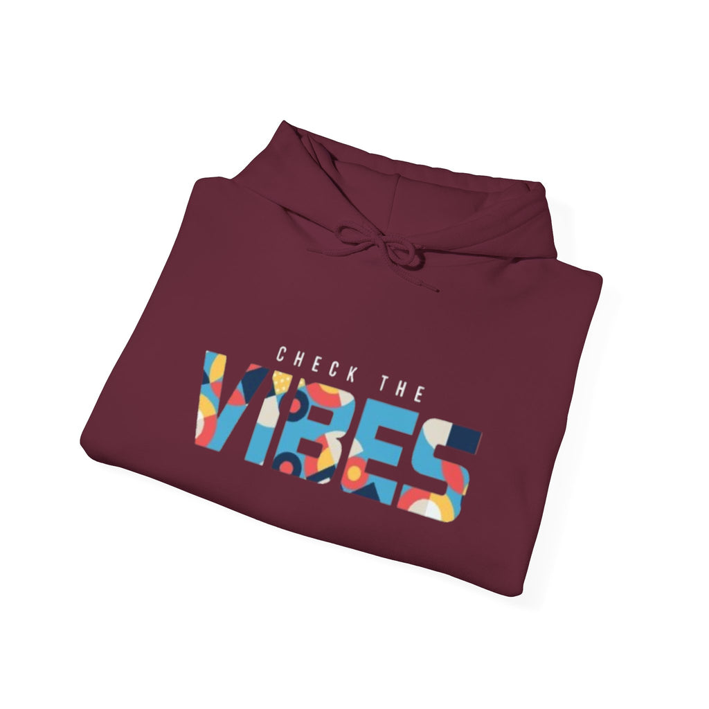 Check The Vibes Hoodie – Colorful Retro Graphic Pullover
