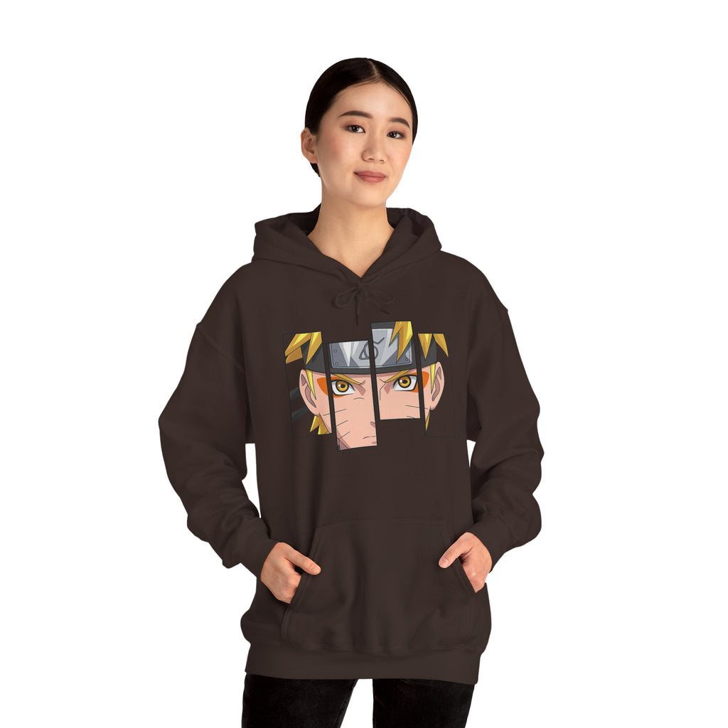 Anime Eyes Split-Panel Hoodie
