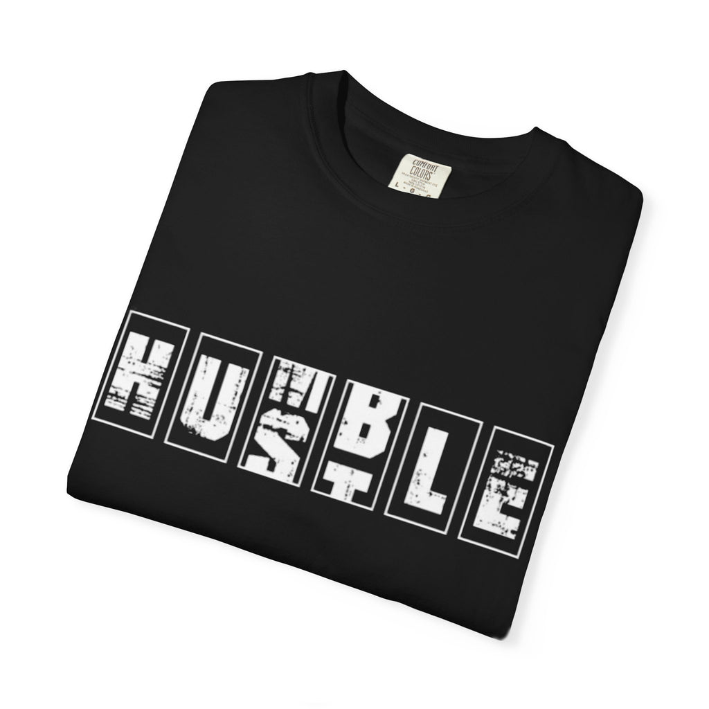 Hustle Block Letter T-Shirt — Vintage Graphic Tee with 'HUSTLE' Design