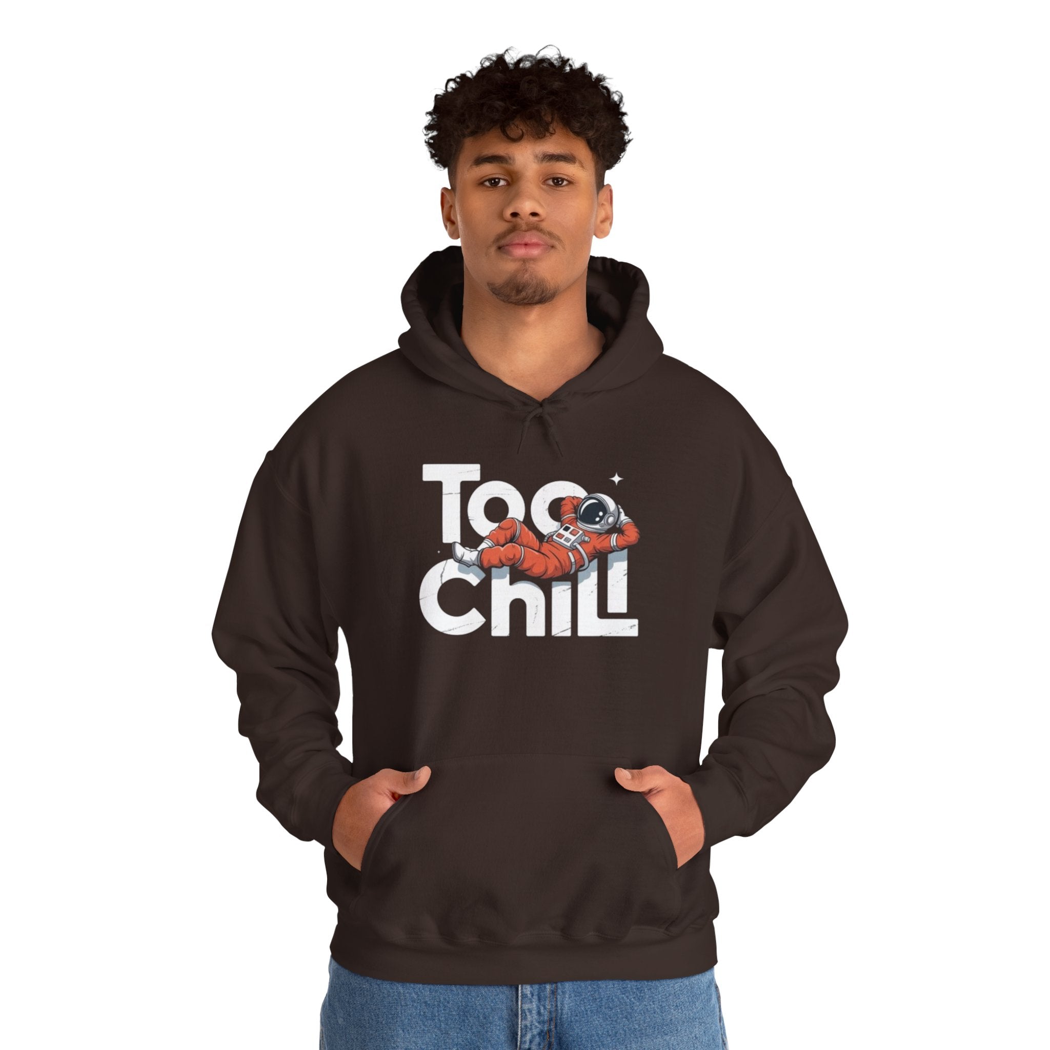 Too Chill Astronaut Hoodie — Retro Space Graphic Pullover
