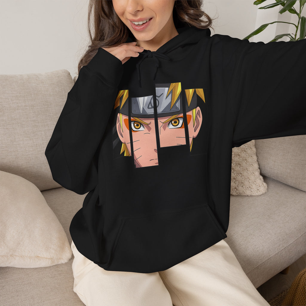 Anime Eyes Split-Panel Hoodie