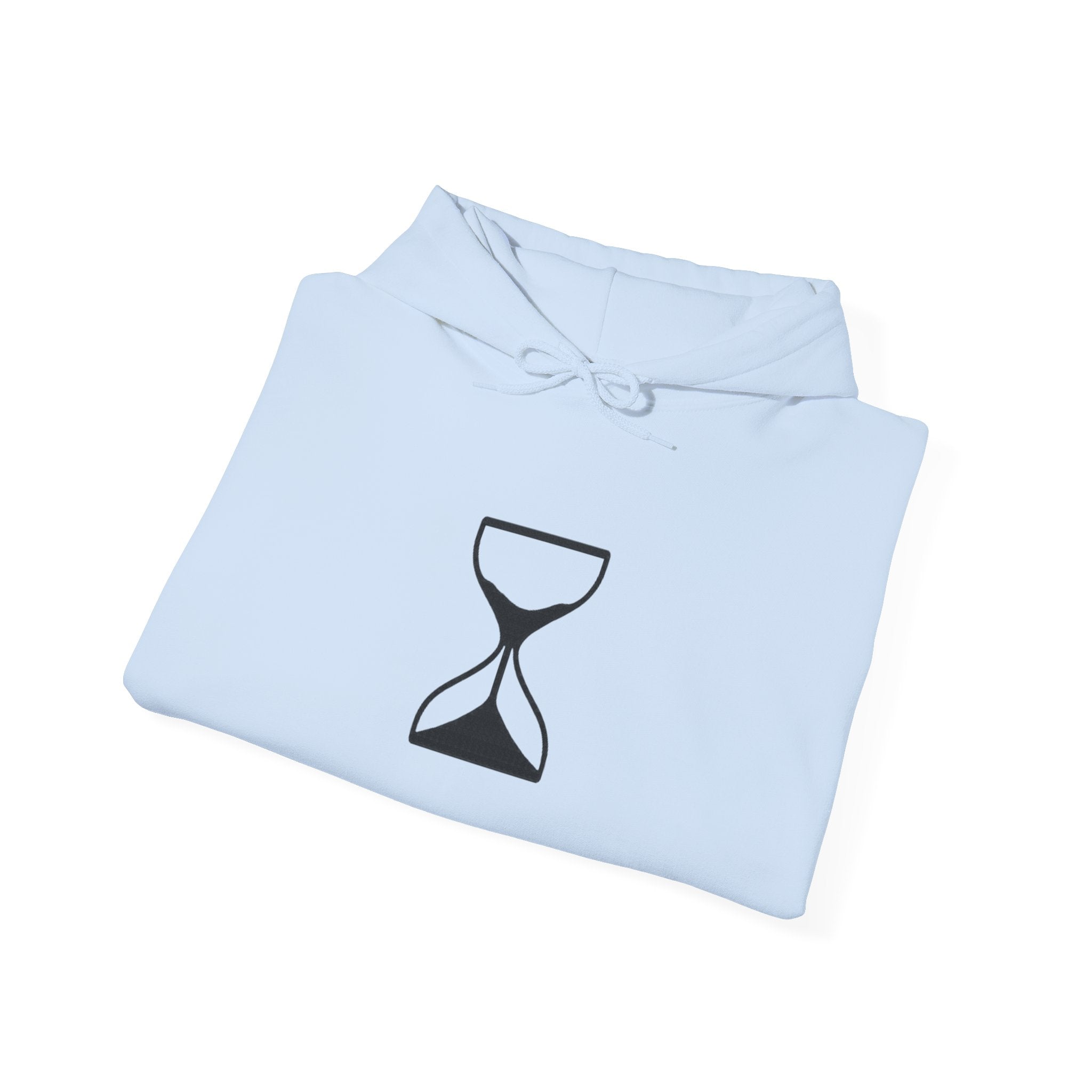 Hourglass Minimalist Hoodie — Simple Time Symbol Pullover