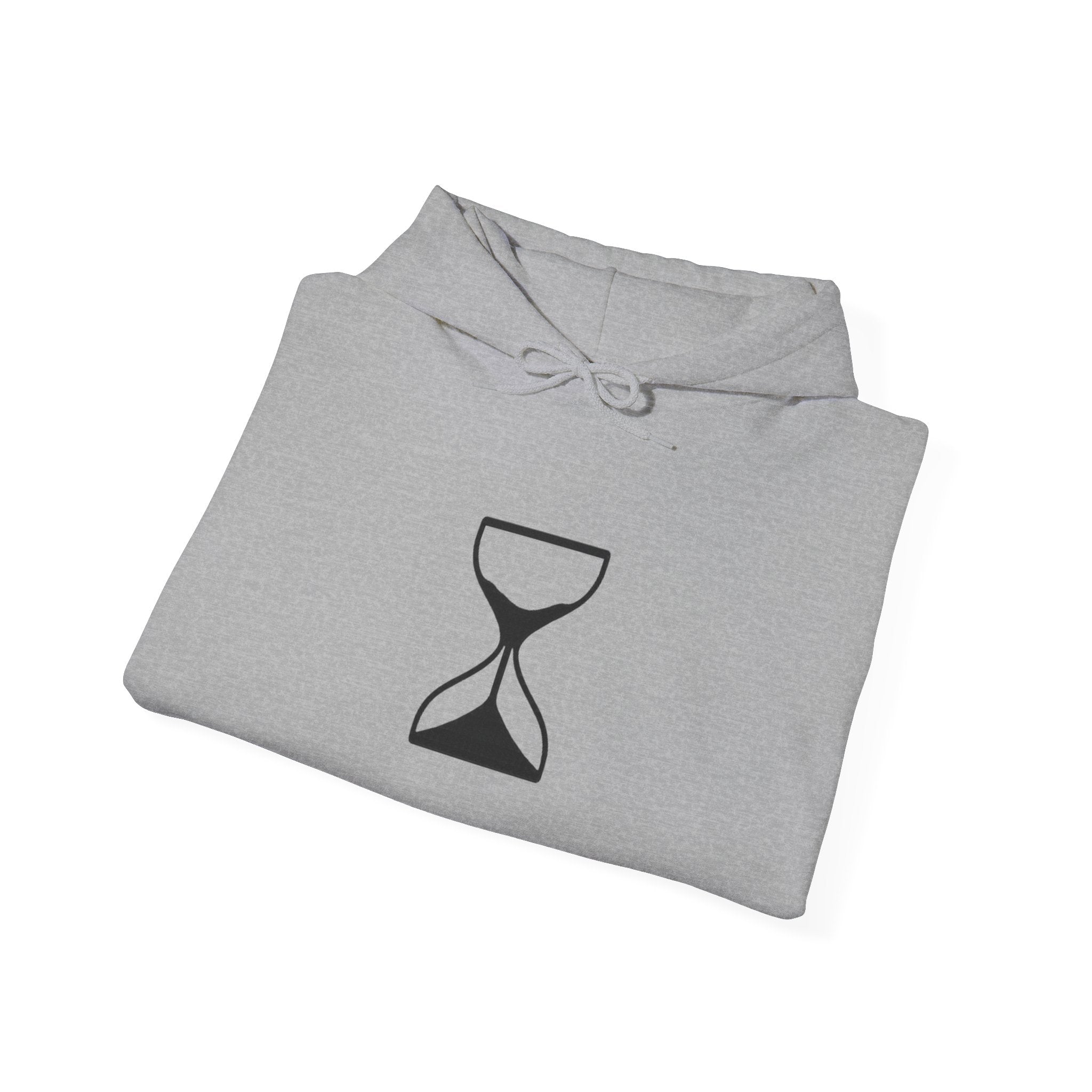 Hourglass Minimalist Hoodie — Simple Time Symbol Pullover