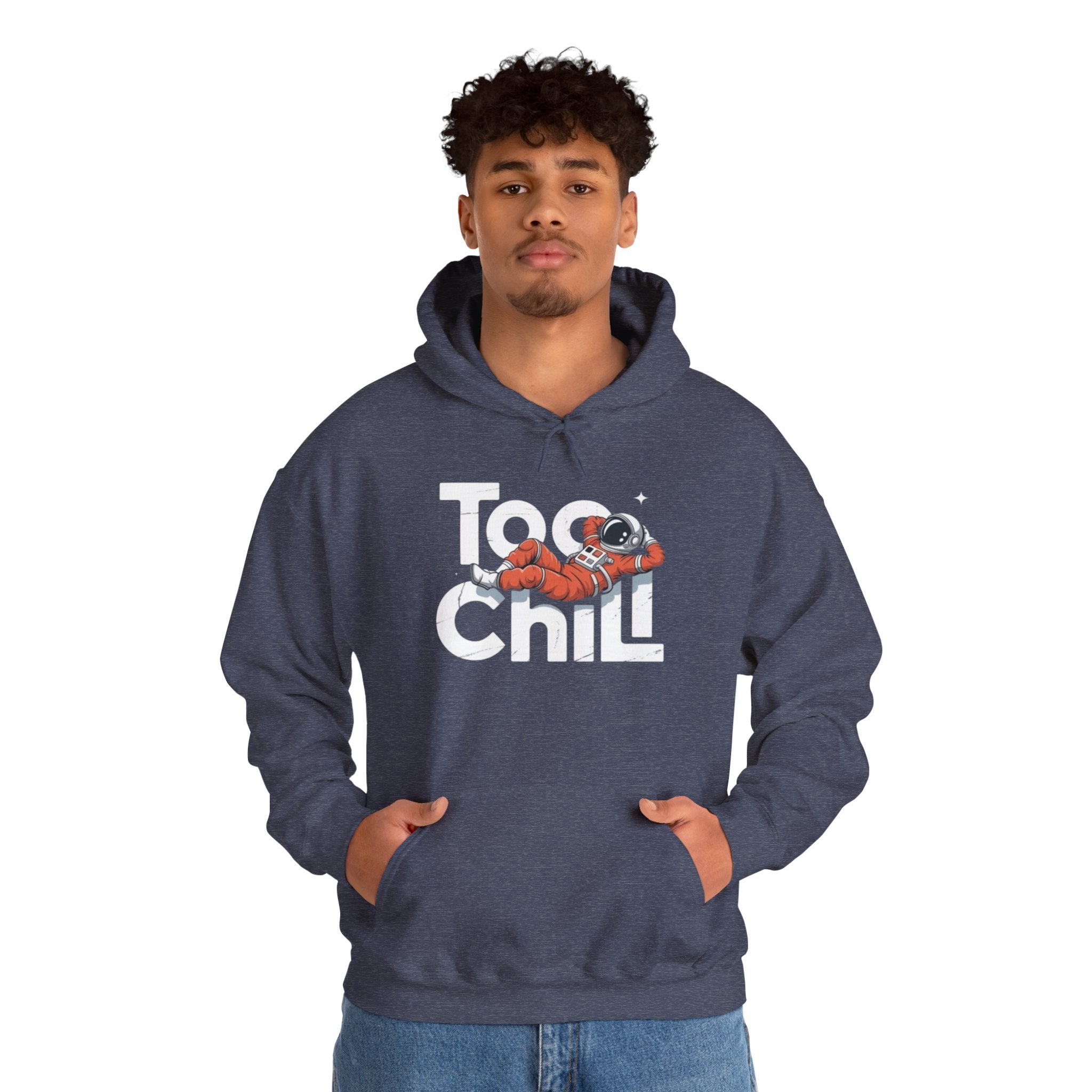 Too Chill Astronaut Hoodie — Retro Space Graphic Pullover