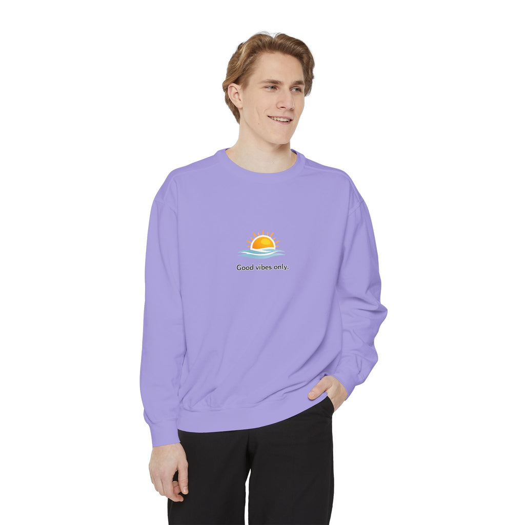 Good Vibes Only Sweatshirt — Sunrise Graphic Cozy Pullover
