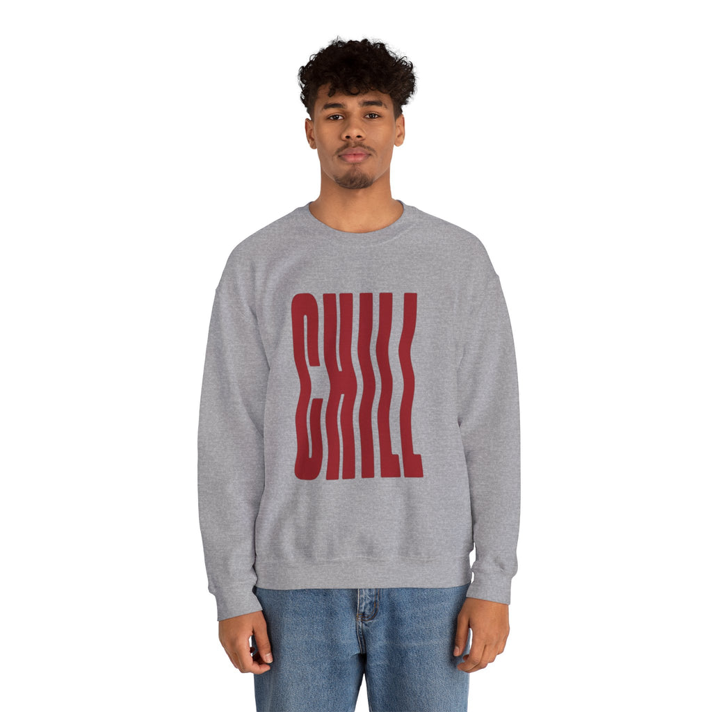 Chill Distorted Text Crewneck Sweatshirt