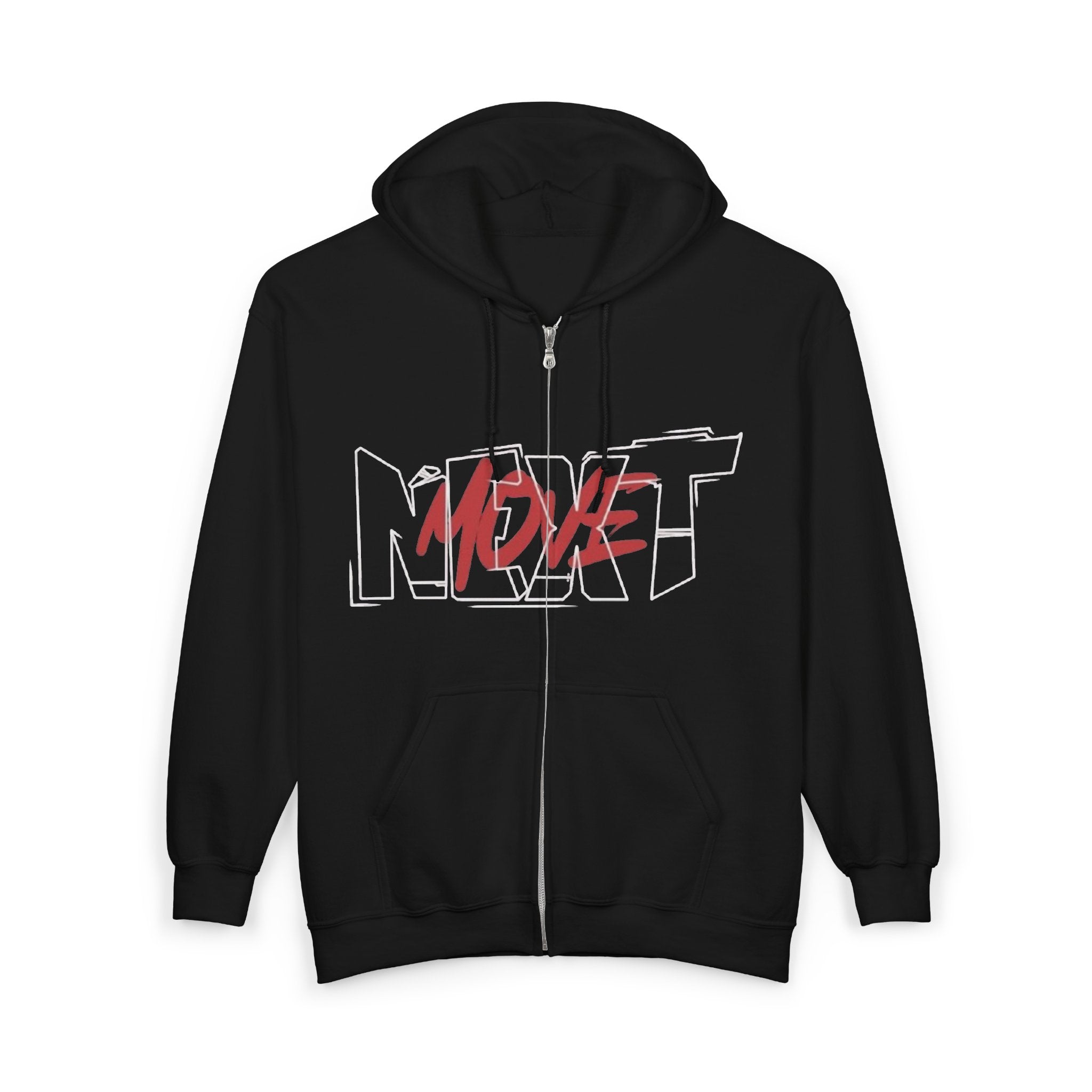 Next With Heart Zip Hoodie — 'NEXT' Graffiti Heart Full-Zip Hoodie