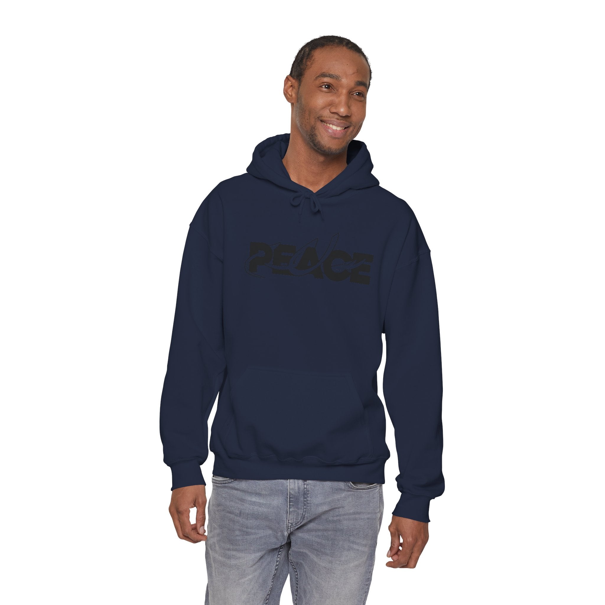 Peace Logo Hoodie — Minimal Black & White Peace Graphic Pullover