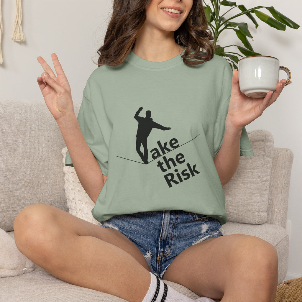 Take the Risk T-Shirt — Tightrope Silhouette Motivational Tee