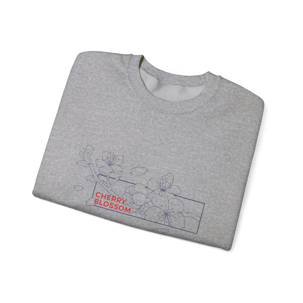 Cherry Blossom Crewneck Sweatshirt — Minimal Floral Graphic