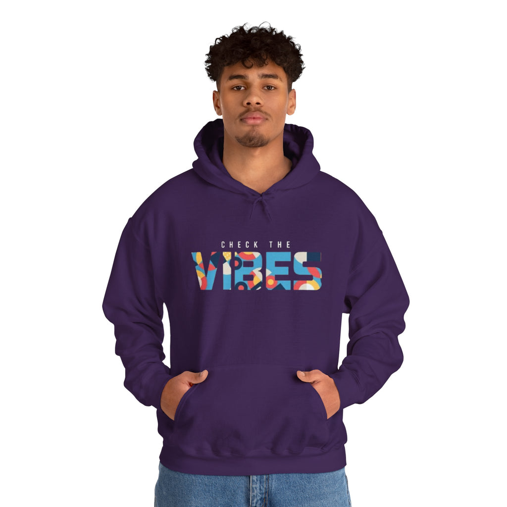Check The Vibes Hoodie – Colorful Retro Graphic Pullover