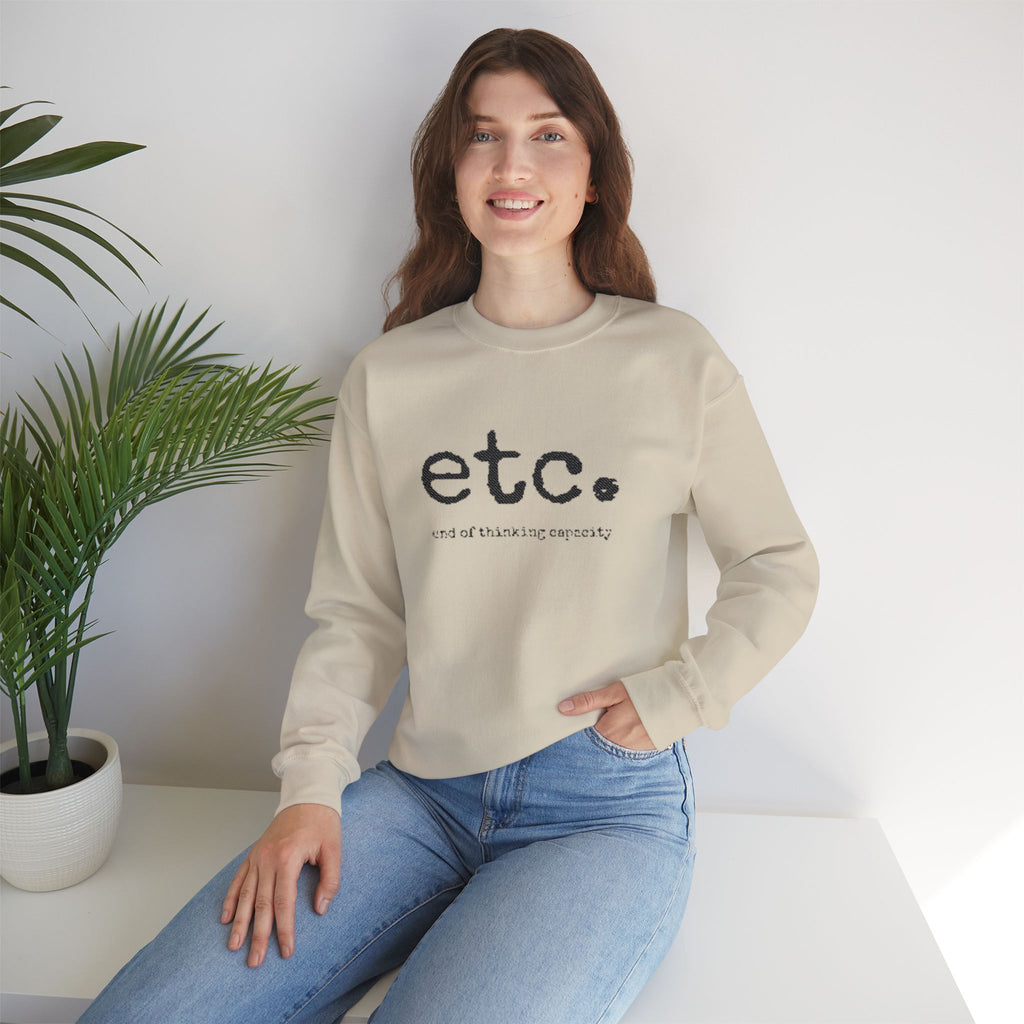 Crewneck Sweatshirt – Minimal 'etc.' Script Logo Casual Pullover