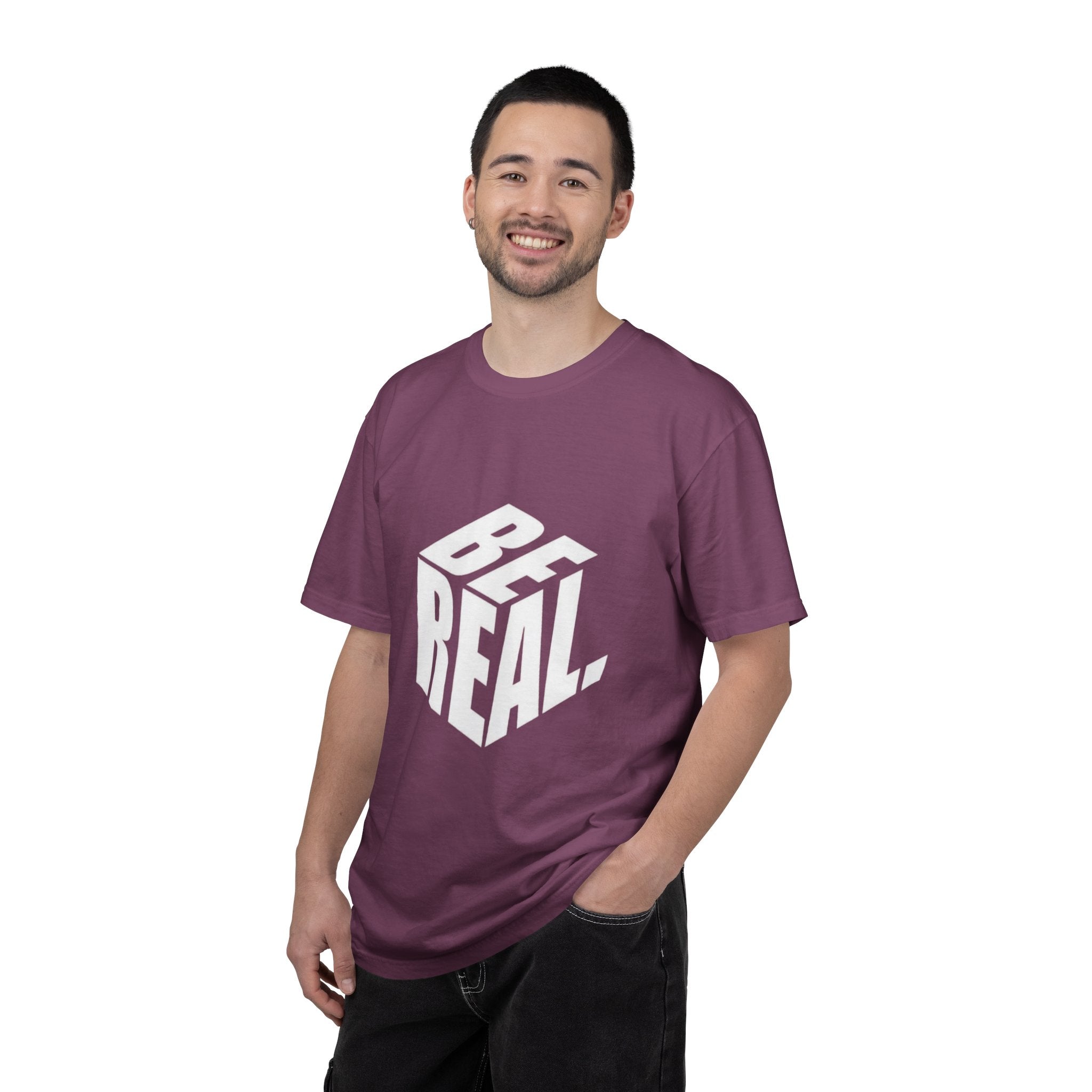 Be Real T-Shirt — Bold 3D Typography Graphic Tee