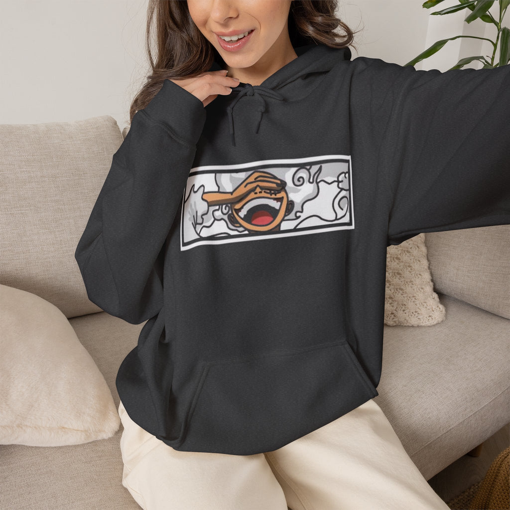 Laughing Mouth Graphic Hoodie — Anime Smile Streetwear Hoodie
