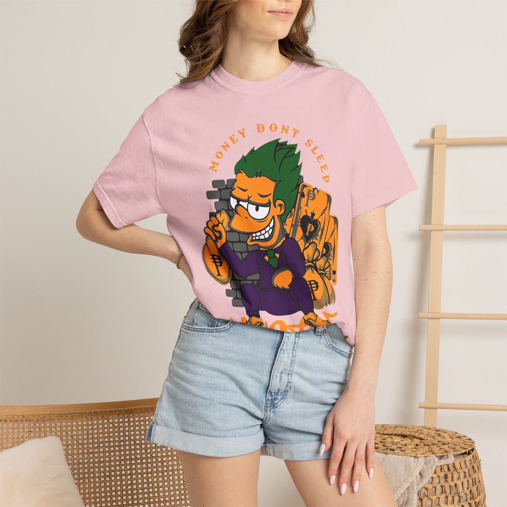 T-Shirt — 'Money Don’t Sleep' Cartoon Hustle Tee