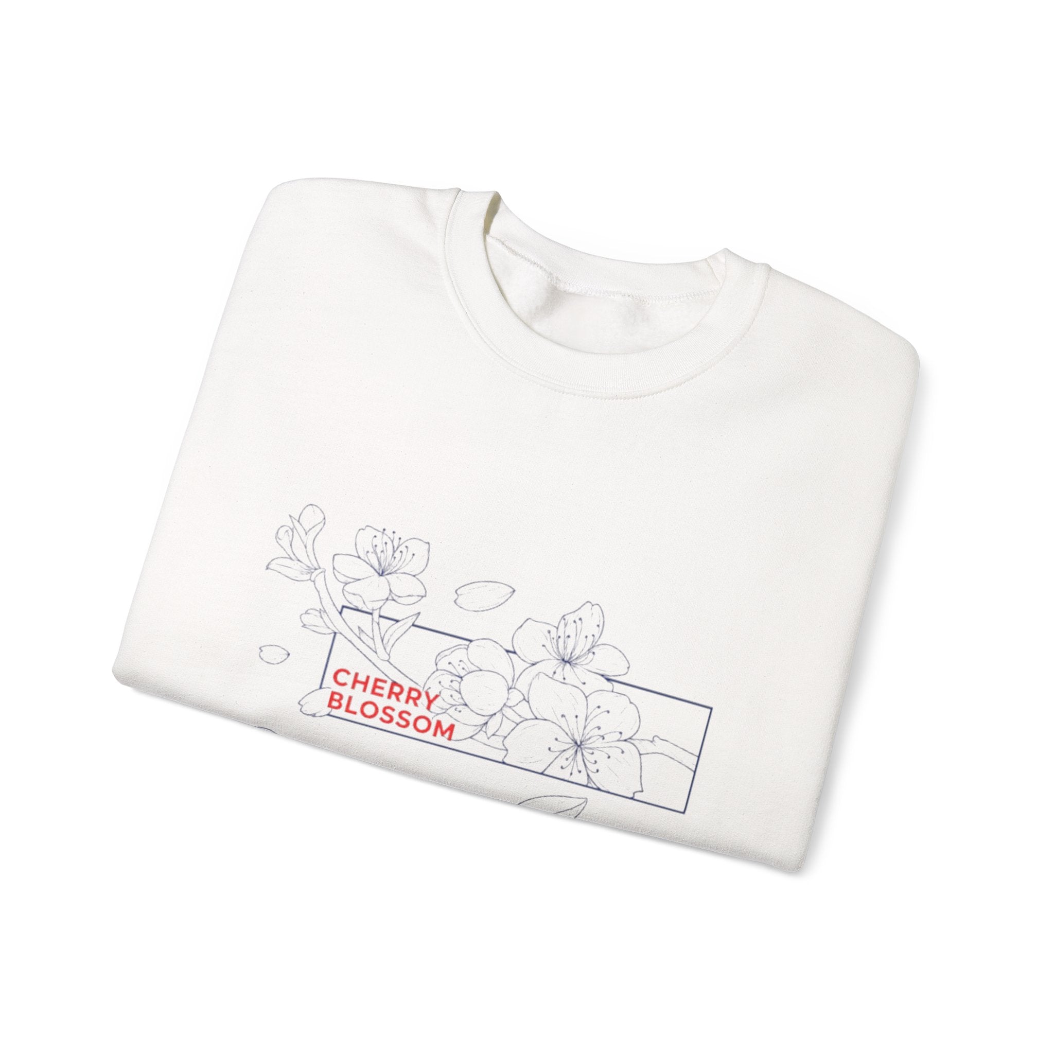 Cherry Blossom Crewneck Sweatshirt — Minimal Floral Graphic