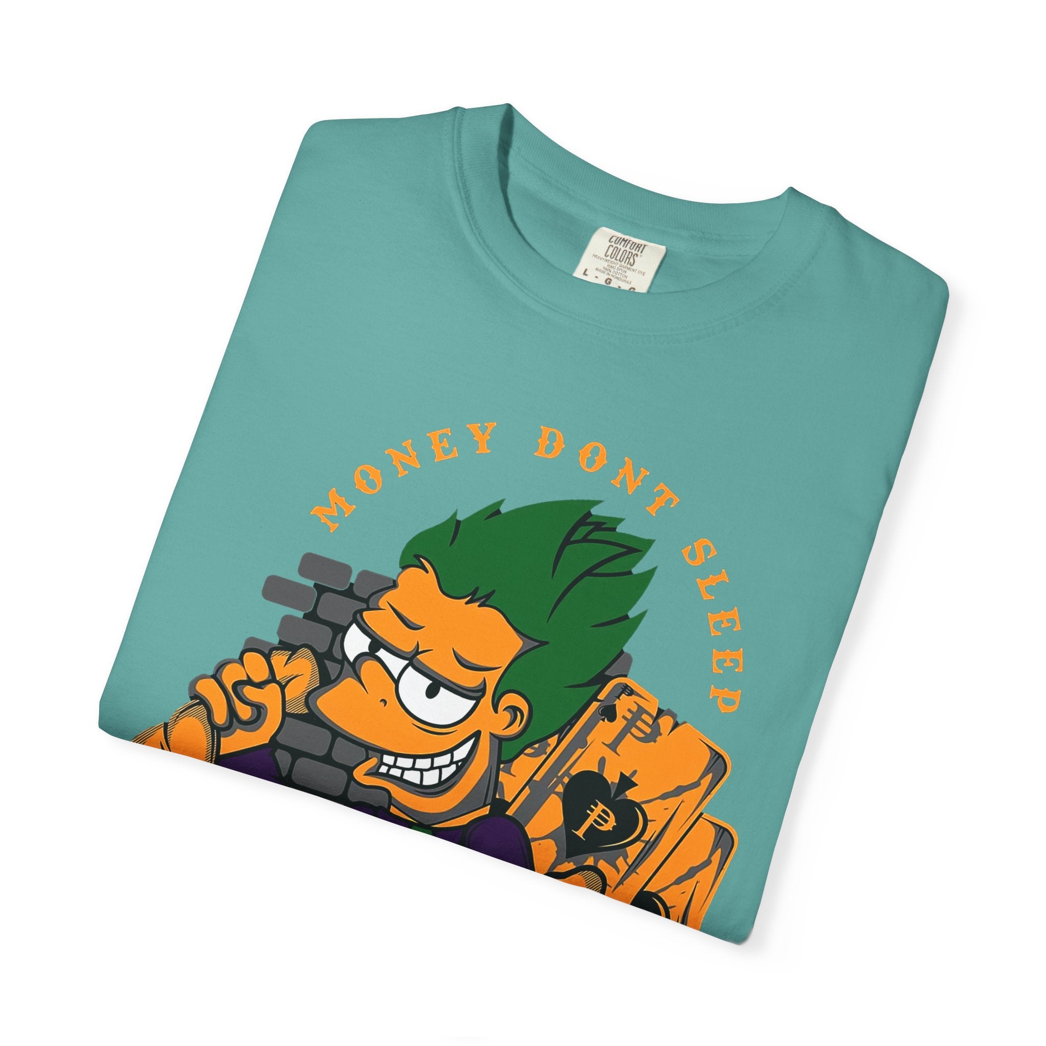 T-Shirt — 'Money Don’t Sleep' Cartoon Hustle Tee