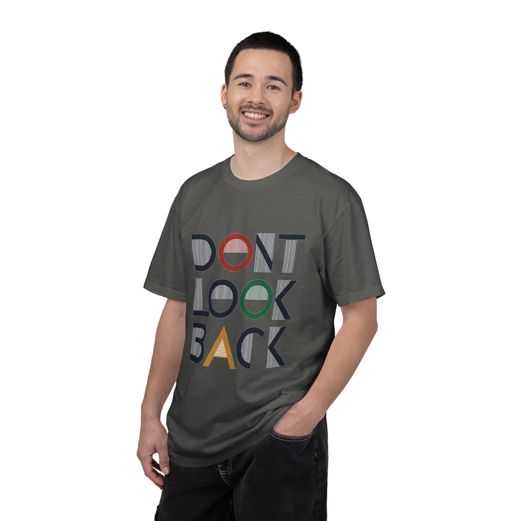 Don't Look Back T-Shirt — Retro Motivational Graphic Tee