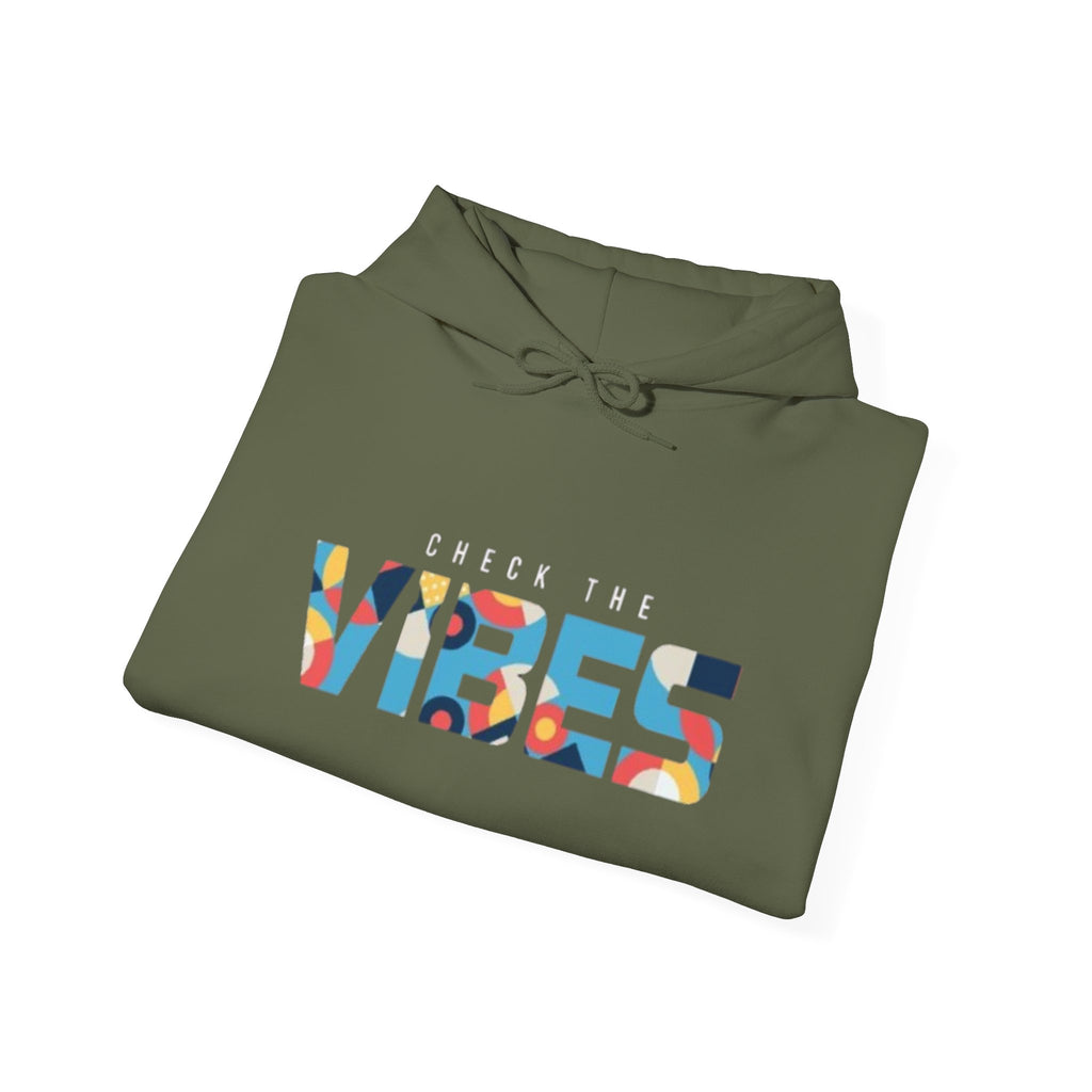 Check The Vibes Hoodie – Colorful Retro Graphic Pullover