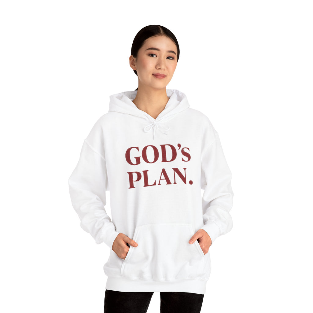 God's Plan Hoodie — Faith-Inspired White Pullover