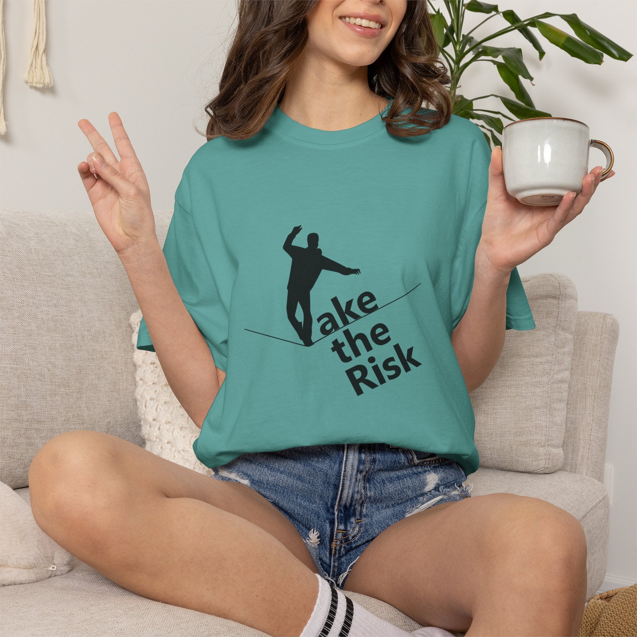 Take the Risk T-Shirt — Tightrope Silhouette Motivational Tee