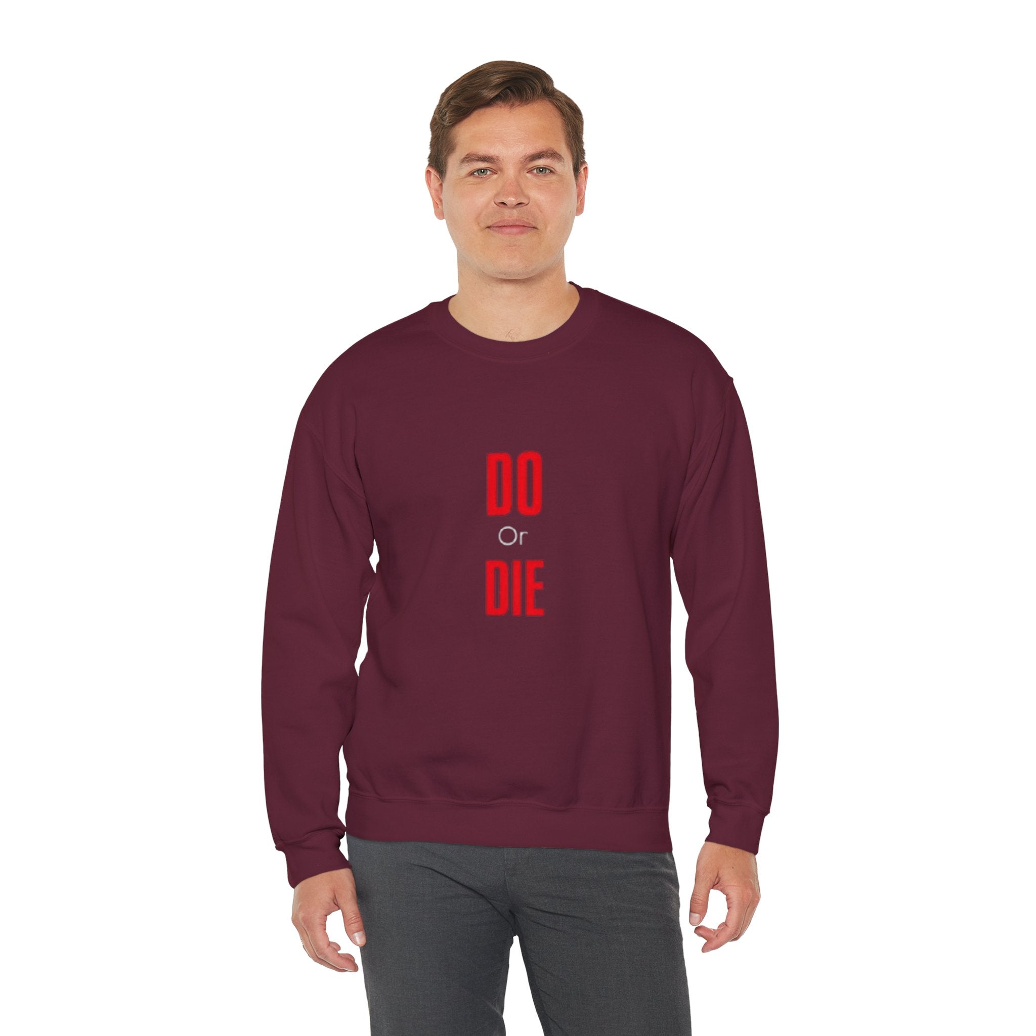 Crewneck Sweatshirt – Minimal 'DO / DIE' Red Vertical Typography