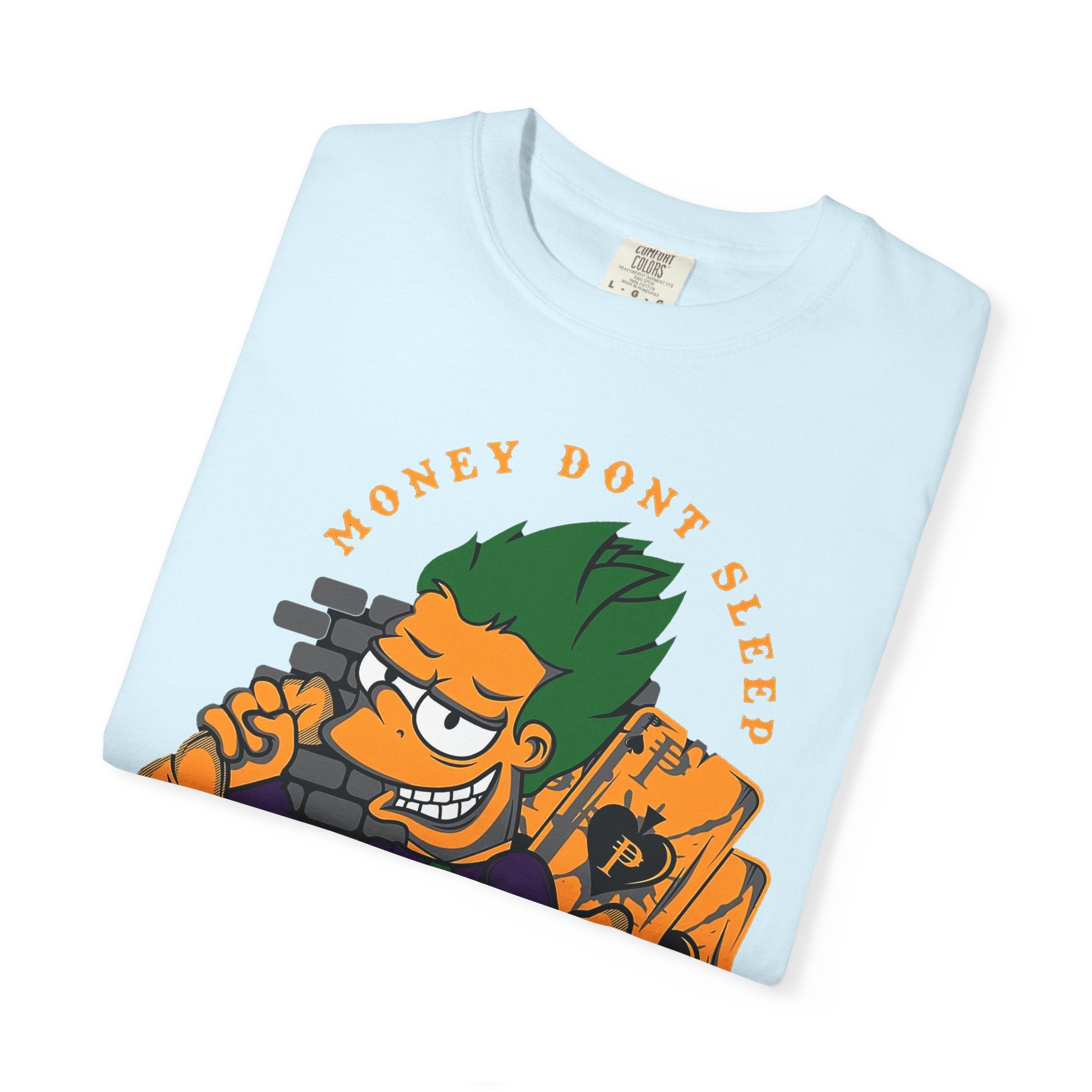 T-Shirt — 'Money Don’t Sleep' Cartoon Hustle Tee