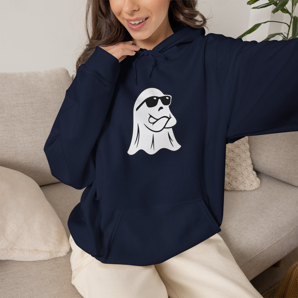 Cool Sunglasses Ghost Hoodie — Cute Minimalist Halloween Pullover