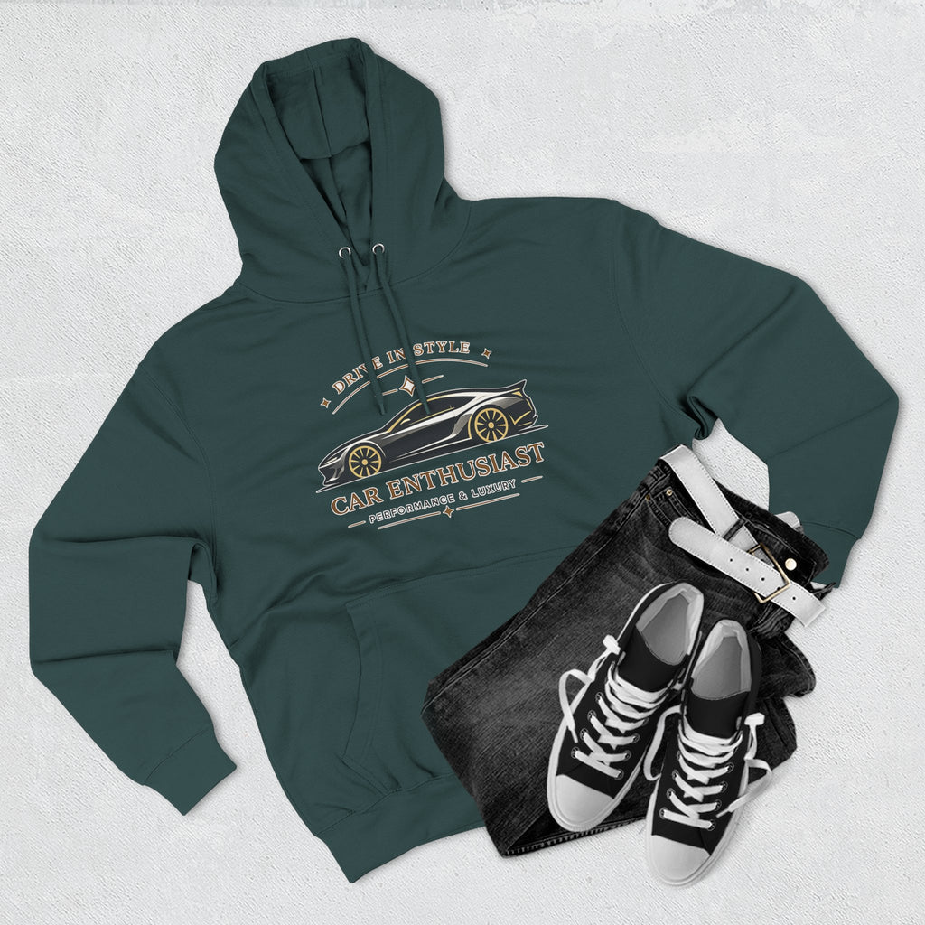 Car Enthusiast Hoodie — Vintage Sports Car Graphic, 'Drive in Style' Casual Pullover