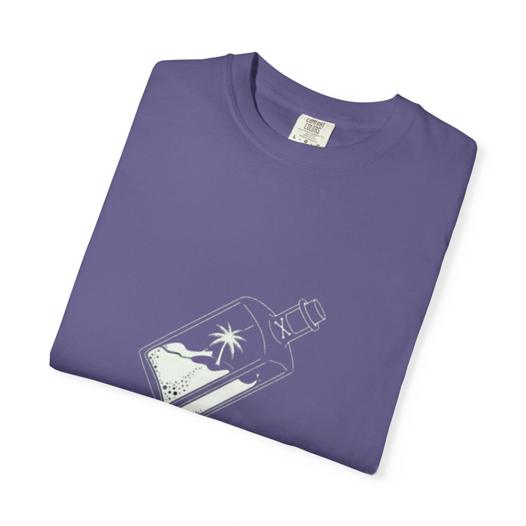 Pocket Island T‑Shirt — Minimal Bottle Isle Graphic Tee