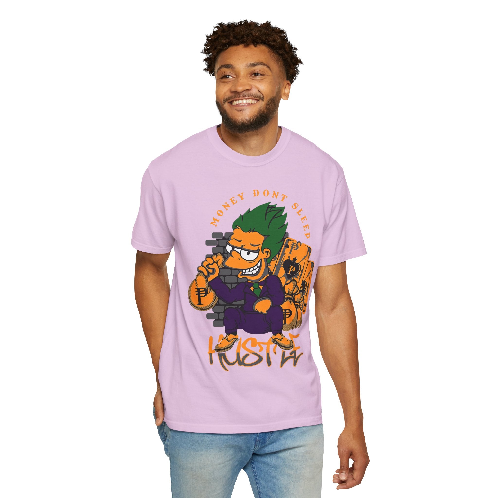 T-Shirt — 'Money Don’t Sleep' Cartoon Hustle Tee