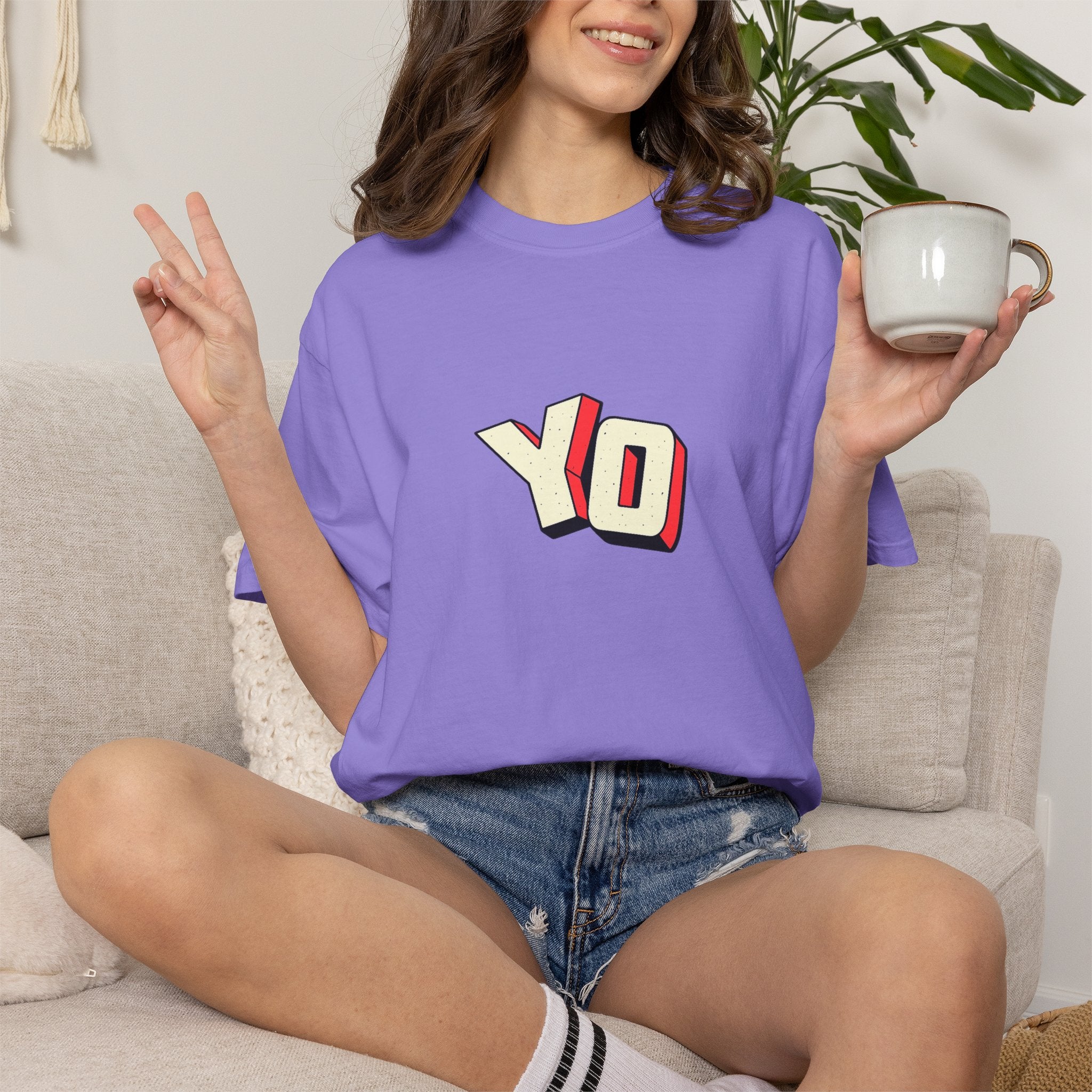 Yo Graphic T-Shirt — Retro 3D Lettering Tee